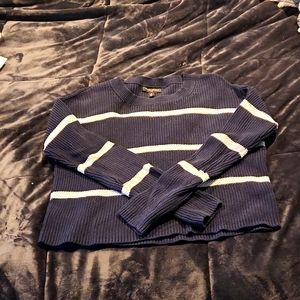 Banana Republic cropped crew neck baby and white striped women's sweater,  med.